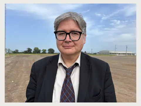 Herbert Midgley on a film location in East Texas.