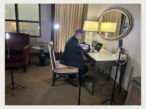 Herbert Midgley working on an independent film production.