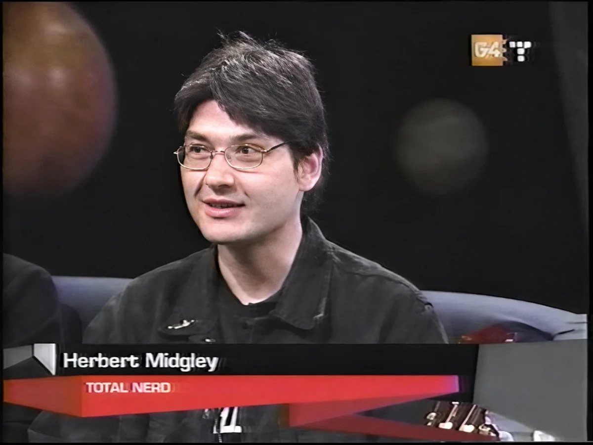 A younger Herbert Midgley appearing on G4 television
